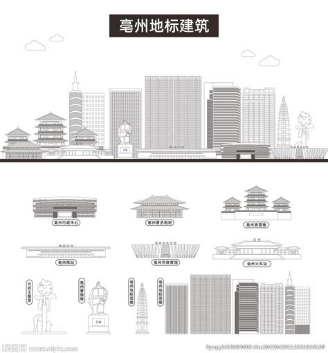 亳州地标建筑剪影设计图__广告设计_广告设计_设计图库_昵图网nipic.com