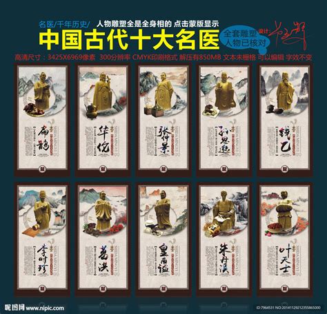 中国古代十大名医设计图__广告设计_广告设计_设计图库_昵图网nipic.com