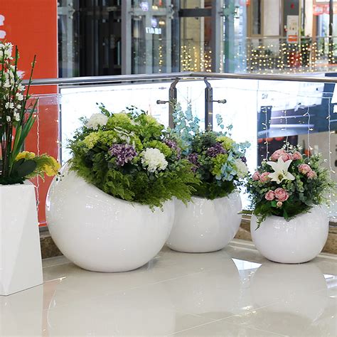 玻璃钢花盆个性组合户外公园商场美陈简约花盆装饰花器花瓶定制
