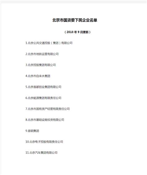 上海市国资委下属企业名单_文档之家
