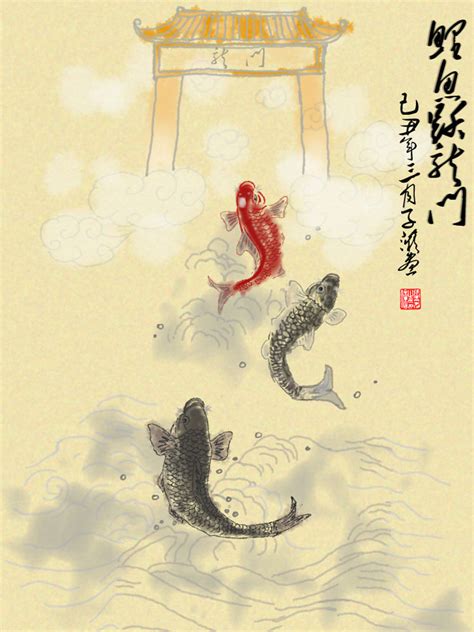 小鲤鱼跳龙门在线阅读_中文绘本-绘本分享《小鲤鱼跳龙门》-小花生