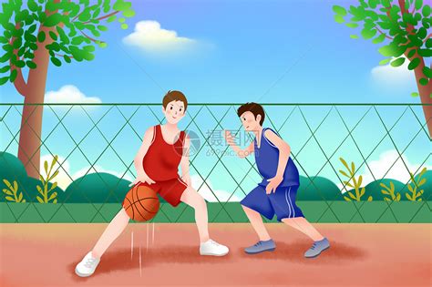 手绘篮球健身运动篮球运动员投篮素材免费下载 - 觅知网