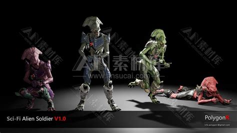 UZ223-科幻外星战士士兵角色虚幻4UE4SciFiAlienSoldier-AN素材库