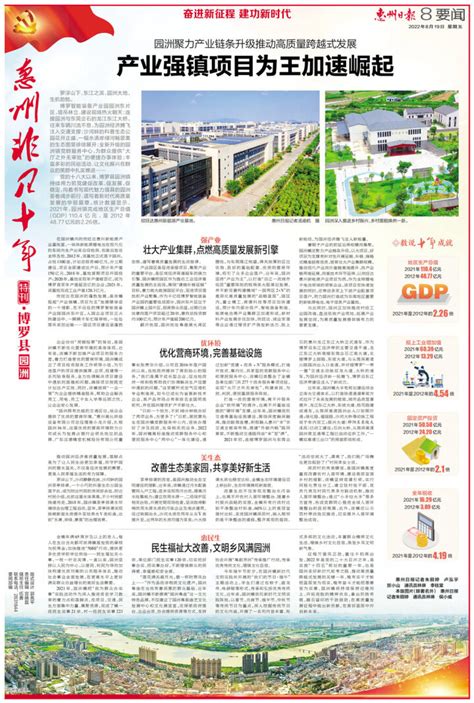 【惠州非凡十年·博罗】园洲聚力产业链条升级推动高质量跨越式发展_惠州新闻网