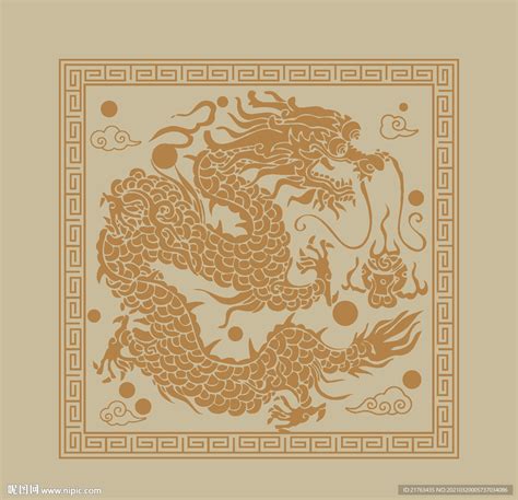 中国古典图案-龙纹和回纹构成的抽象图案AI素材免费下载_红动中国