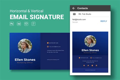 专业通用的电子邮件签名设计模板v4 Email Signature – 设计小咖