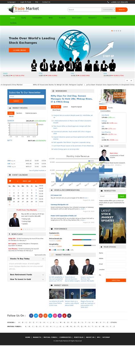 金融财经外汇市场资讯网站html模板-17素材网