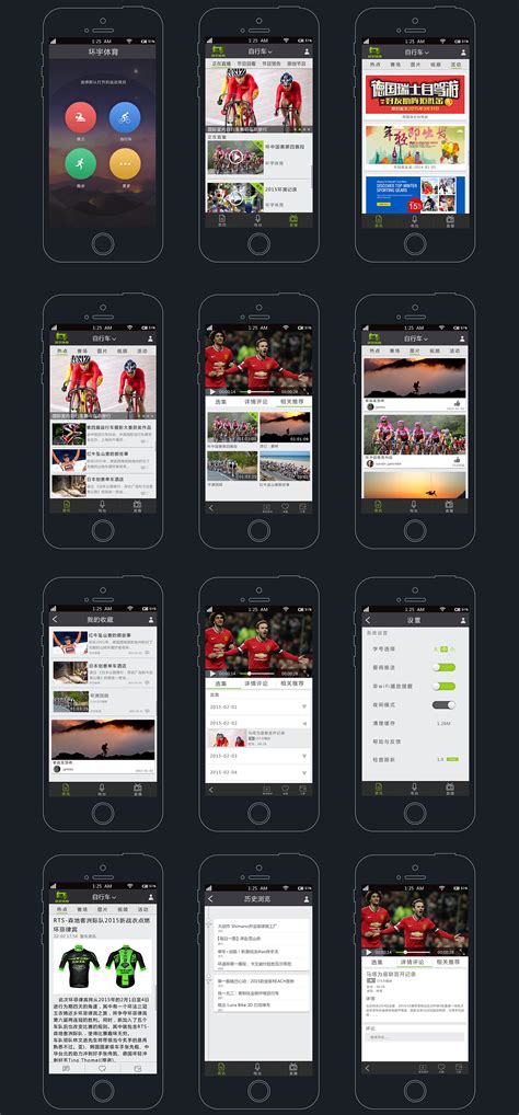 体育运动赛事直播app ui kit界面设计模板 - 25学堂