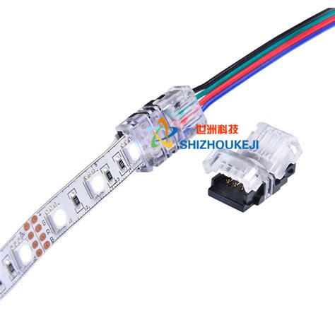 5050 RGB LED裸板灯带免焊连接器 10MM 4P 对接接头免焊河马扣-阿里巴巴