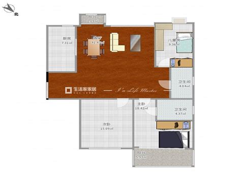 三花现代城108平米三居室中式装修案例