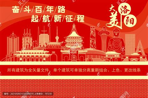 简约洛阳旅游宣传海报模板素材-正版图片401618590-摄图网