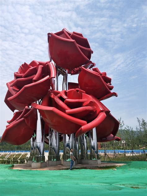 商丘不锈钢雕塑，大型玫瑰花雕塑，夏邑不锈钢雕塑|纯艺术|雕塑 ...