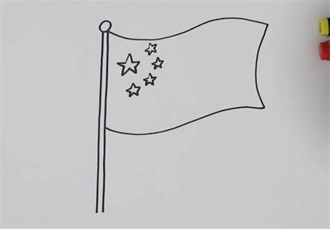 儿童简笔画国旗 中国国旗简笔画 世界各国简笔画国旗画法[ 图片/3P ] - 才艺君