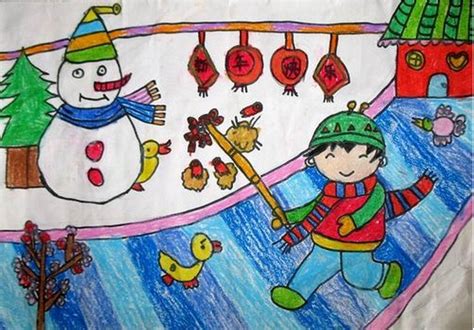 歌声迎新年 - 儿童画画大全_简单漂亮儿童画作品_基础入门儿童绘画教程 - 咿咿呀呀儿童手工网