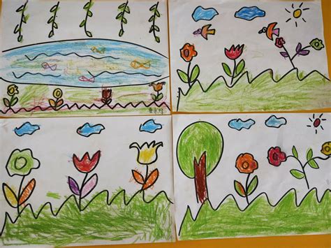儿童春天绘画图片大全,儿童创意绘画春天,春天的图片儿童画_大山谷图库
