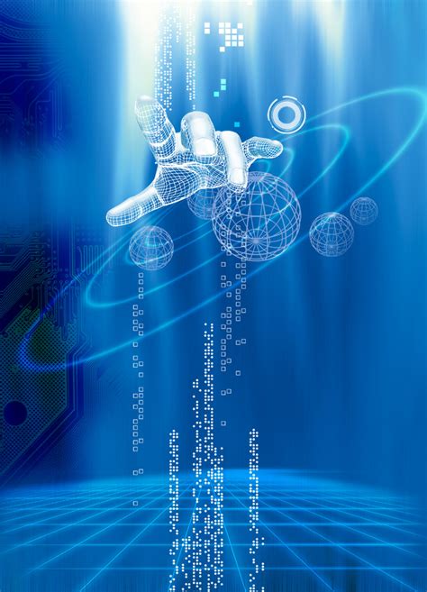 蓝色科技海报背景背景素材图片下载-万素网