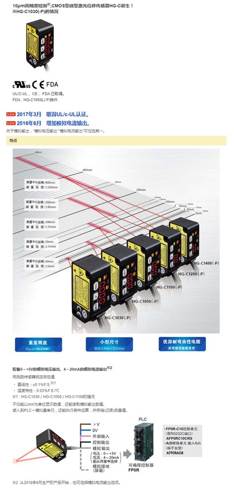 CMOS型微型激光位移传感器HG-C系列HG-C1400-KERNTECH，科恩电气，工业自动化控制系统服务商