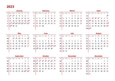 2023年年历表全图高清打印版 日历表2023日历 - 日历精灵