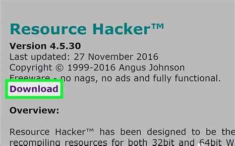 Download Resource Hacker 5.1.7 Build 343