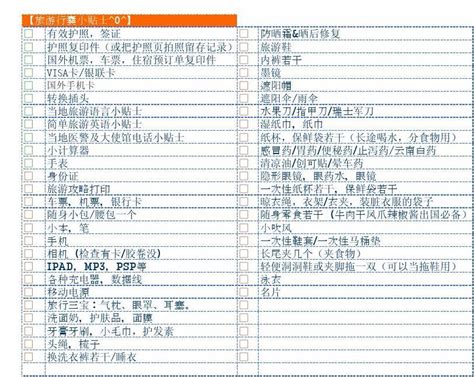 旅行携带物品清单Excel模板下载_熊猫办公