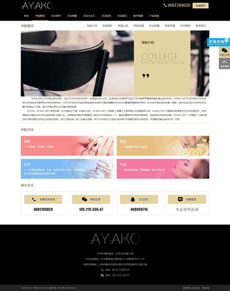 AYAKO ART响应式网站建设案例,上海响应式网页制作案例,制作响应式网站案例赏析-海淘科技
