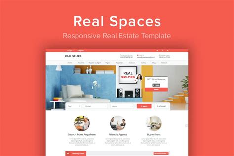 Real Spaces-响应式房地产Bootstrap网站模板免费下载 - 魔棒网