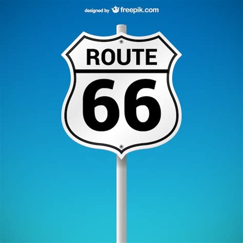 66 route sign icon road 66 highway Royalty Free Vector Image