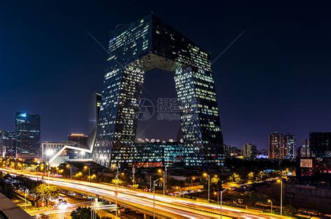 北京中央电视台大楼夜晚高清图片下载-正版图片501408012-摄图网