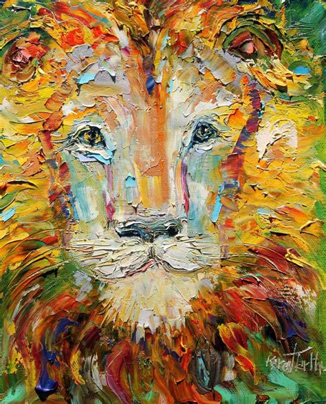 Abstract Lion print on watercolor paper - made from image of past ...