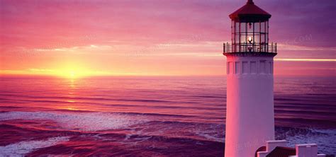 灯塔图片-美丽的日落灯塔素材-高清图片-摄影照片-寻图免费打包下载