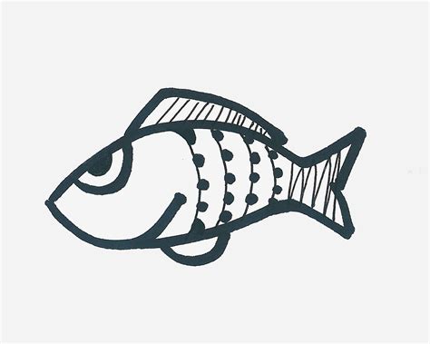 金鱼线描图示，工笔鱼画法步骤教程，金鱼的画法技巧详解|金鱼|白粉|鱼_新浪新闻