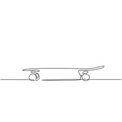 One continuous drawn line skateboard drawn Vector Image
