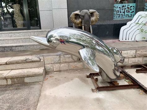 不锈钢海豚雕塑|手工艺|工艺品设计|凯亮不锈钢雕塑 - 原创作品 ...