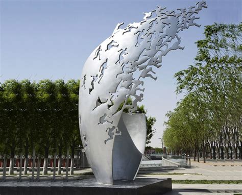 大型户外不锈钢抽象地标景观雕塑 风动雕塑 不锈钢风力动力雕塑-阿里巴巴