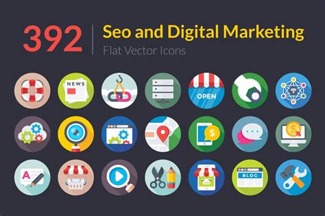 SEO功能图标 392 SEO and Digital Marketing Icons-xd素材中文网