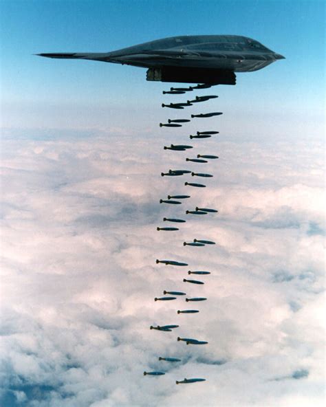 A B-2A Spirit bomber conducts aerial operations