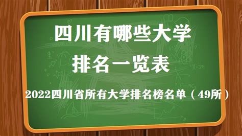 2022年四川省大学排名一览表_最新大学排行榜_学习力