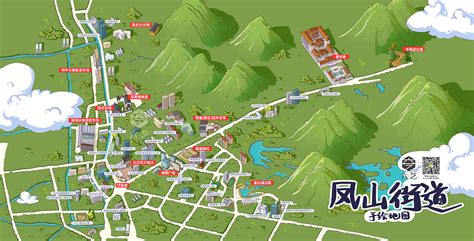 凤山街道手绘地图社区导览分布图宣传册设计_手绘地图六藝設計-站酷ZCOOL