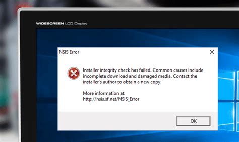 Nsis error launching installer windows 10