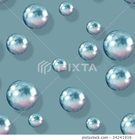 Seamless pattern with pearls 12. Watercolor - 스톡일러스트 [34241916] - PIXTA