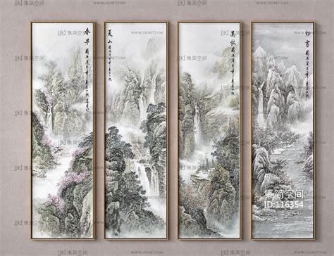 新中式山水装饰画_挂画3d模型下载-【集简空间】「每日更新」