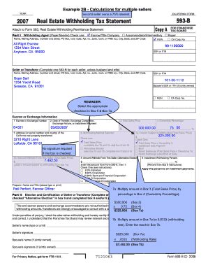 Form 593 Example - Fill Online, Printable, Fillable, Blank | pdfFiller