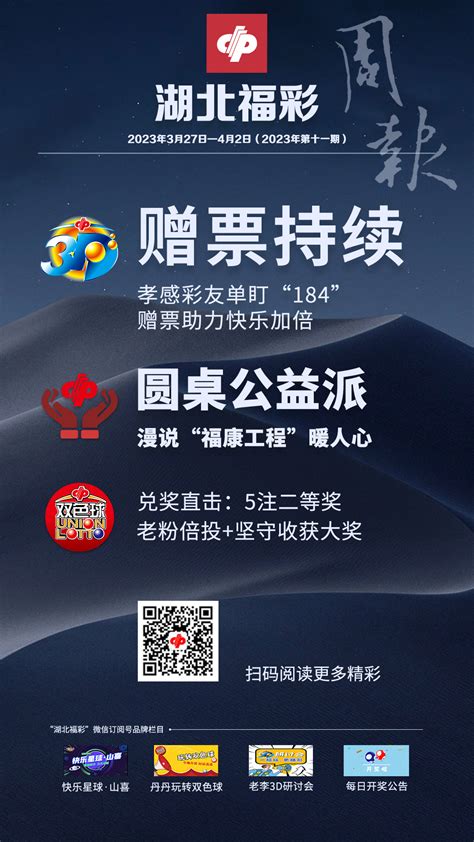 【精彩海报】湖北福彩每周要闻（2023年3月27日－4月2日）|湖北福彩官方网站