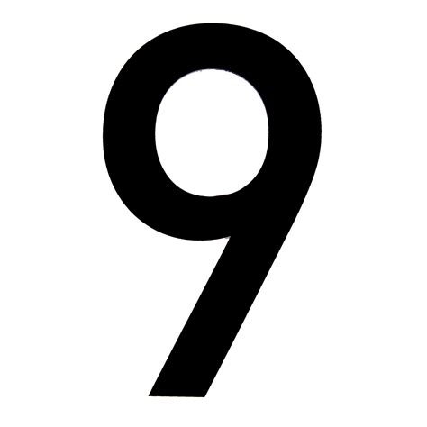 Download Number 9 black and white PNG Image for Free