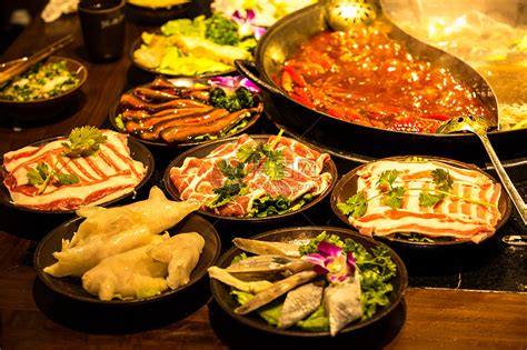火锅中式餐饮食材果蔬盘火锅海报摄影图图片-包图网