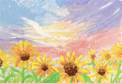 美丽的向日葵油画插画图片下载-正版图片600330643-摄图网