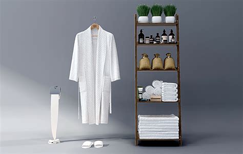 Z13-0213现代置物架卫浴用品浴袍毛巾组合3d模型下载-【集简空间】「每日更新」