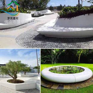 GRC定制现代公园景观椅人造石无机水磨石艺术凳几何艺术仿石坐凳-阿里巴巴