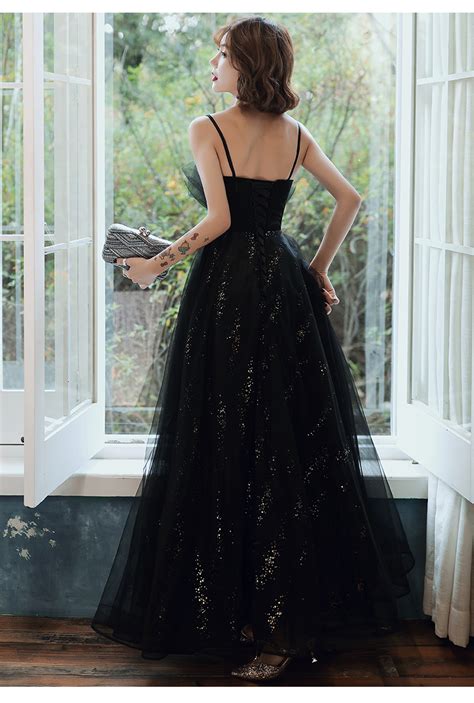 黑色晚礼服女2019新款修身性感宴会高贵优雅一字肩长款晚宴主持人-阿里巴巴