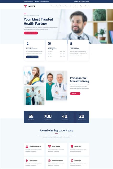 蓝色医疗行业网站模板 - 代码库